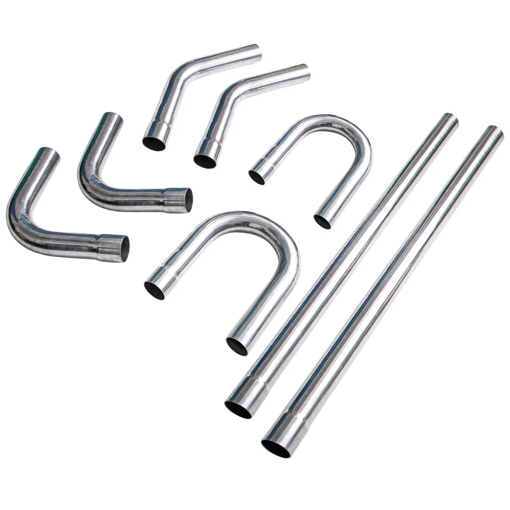 

2”New Custom Exhaust Tubing Mandrel Bend Pipe Straight U-Bend 90° Kit 8 Pieces
