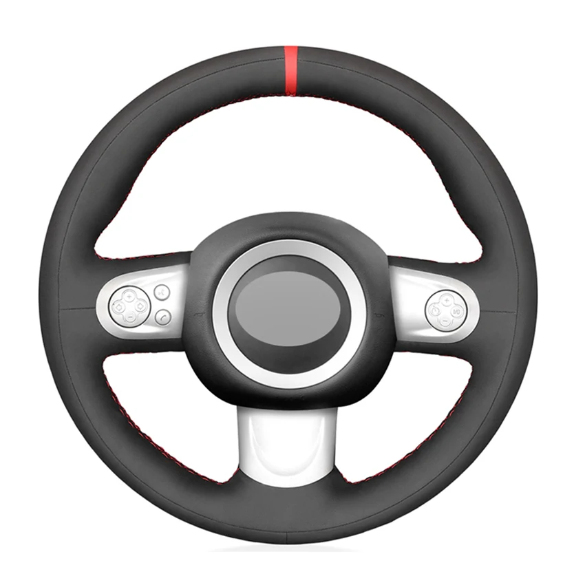 

Black Suede Red Marker Handsew No-slip Car Steering Wheel Cover for Mini Hatchback/Mini R56/R57) Clubman Clubvan Coupe 3-Spoke