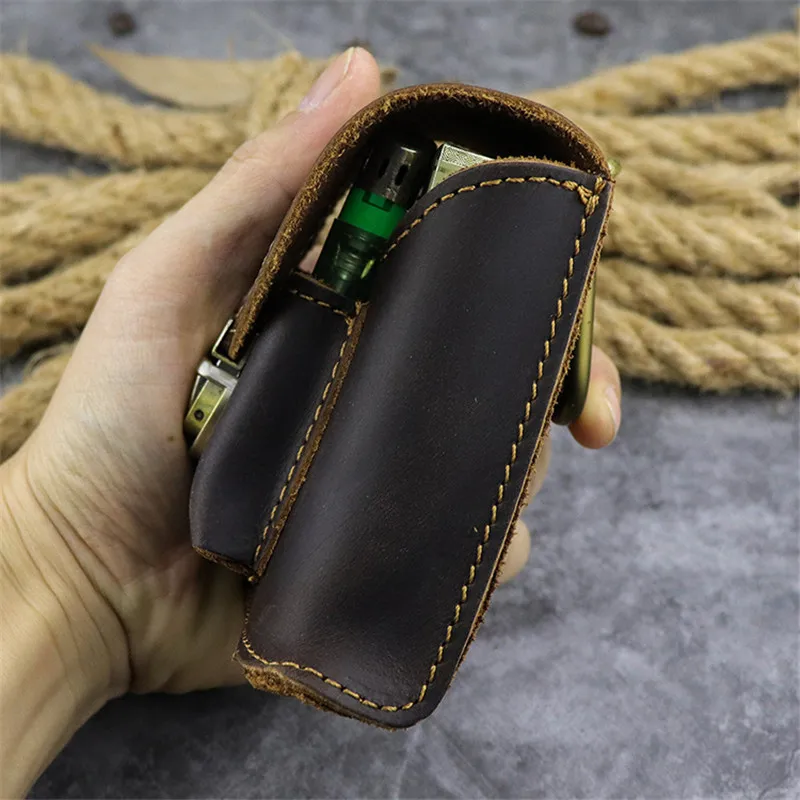 Поясная Сумка LEACOOL из натуральной кожи для мужчин кошелек на пояс чехол сигарет