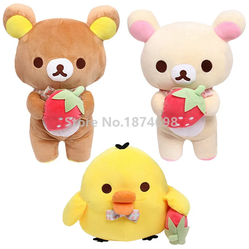 Милый рилаккума корилаккума медведь киироитори цыпленок с клубникой плюшевые