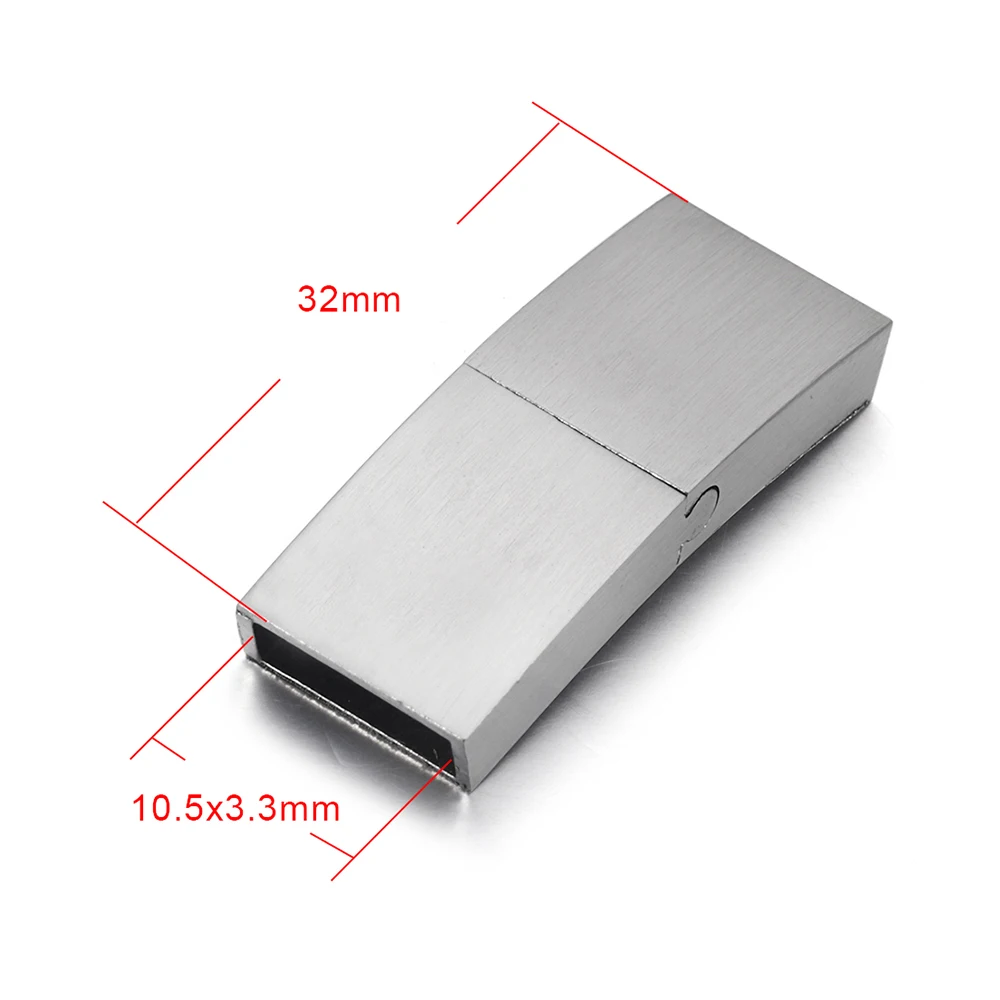 Hole 10x3mm Магнитная застежка из нержавеющей стали прямоугольное отверстие 8*3 мм 10*3 мм 12*3 мм 15*3 мм магнитные застежки для браслета Сделай Сам детали для изготовления ювелирных изделий - Цвет: Hole 10x3mm