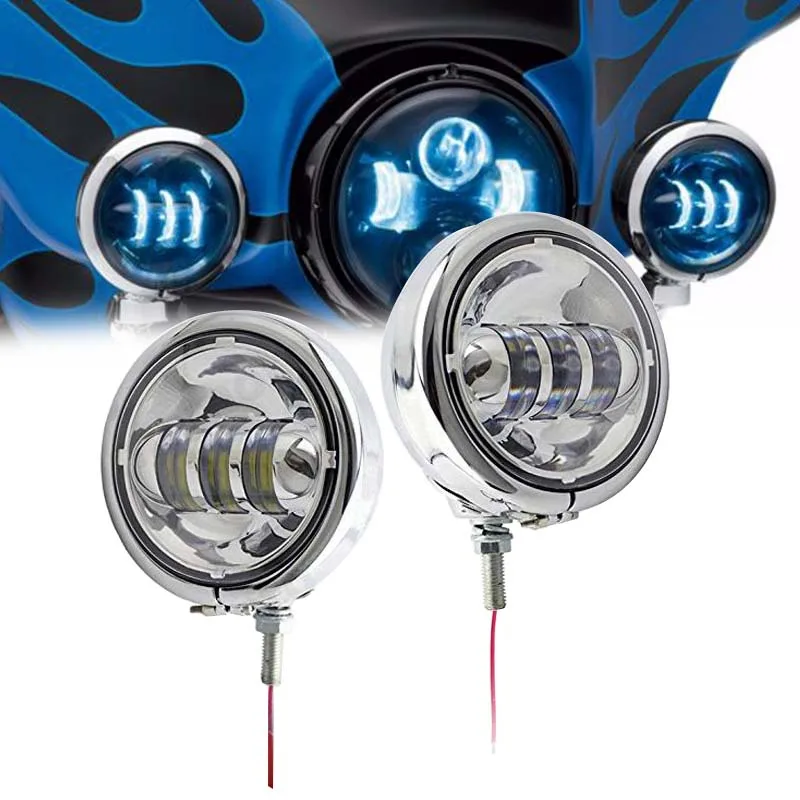 

1 Pair Motorcycle Aluminum Alloy 4.5 inch Fog Lights Housing Bracket Fit for H arley D avidson Lamp Housing Ring Mount Bracket
