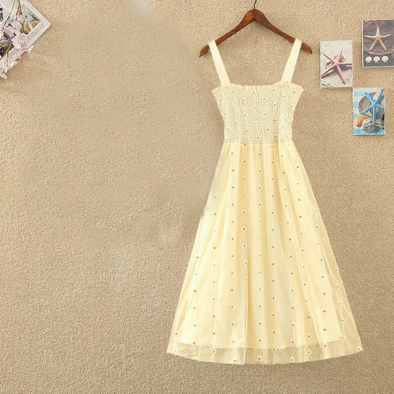 

2021 Summer Fashion Women Long Sleeve Kimono Shirt Top + Floral Embroidery Spaghetti Strap Dress Suits New Two Pieces Sets Q314