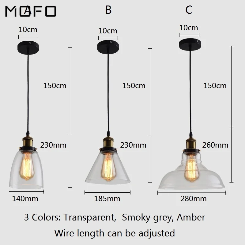 

American Vintage Pendant Lights Lighting Nordic Retro LOFT Living Room Glass Pendant Lamp Cafe Kitchen Hanging Lamps Home Decor