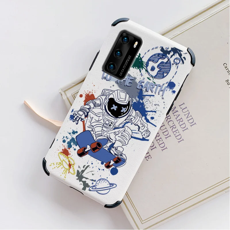 

Cool Astronaut Cartoon Phone Case For Huawei P40 p40lite P40pro P30 P20 Mate 40 40Pro 30 p30pro p30lite 20 Cover