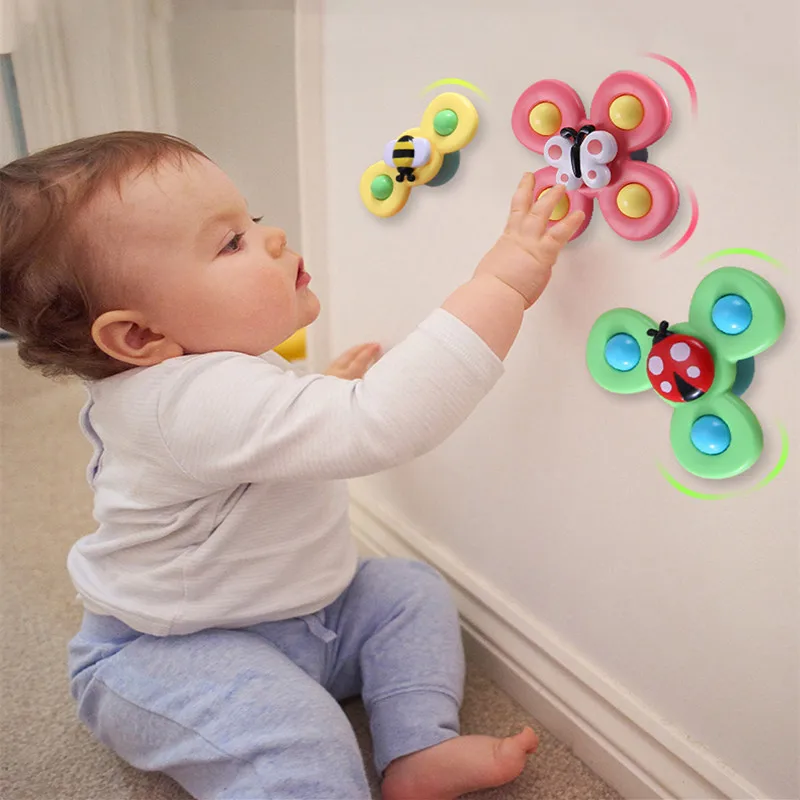 Juego de Spinner de dibujos animados para ni&ntilde;os, juguete de ABS colorido para aliviar el estr&eacute;s, giratorio, Ba&ntilde;o-0