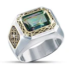 Модное классическое обручальное кольцо с зеленым Цирконом золотого и серебряного цвета, обручальные кольца с полым узором для женщин, бижутерия для вечеринки