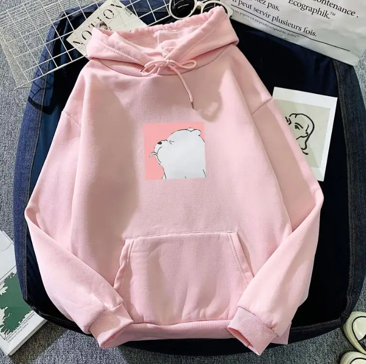 

High Quality Hoodies print Kangaroo Pocket Sweatshirts Hooded Harajuku winter Casual Vintage Korean Pullovers Women sweetshirts