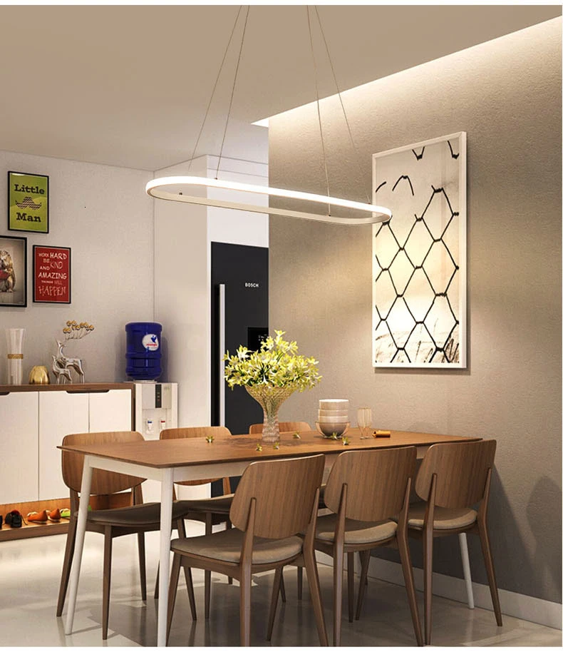 Rectangle Modern Led Pendant Lamps for Living Room Restaurant Bedroom Decorative Pendant Light Lamparas AC85-260V remote control