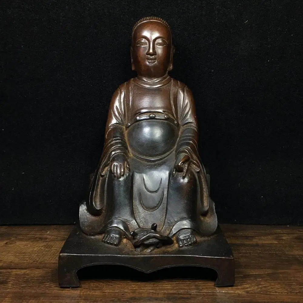 

8" Tibetan Buddhism bronze Patriarch statue Japanese buddhist statue Statue of the Immature Patriarch Statue of Emperor Zhenwu