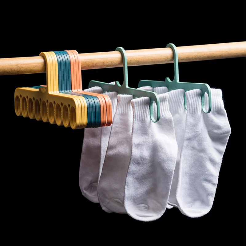 

Nine-Hole Windproof Hanger Household Multifunctional Non-Slip Seamless Drying Rack Porous Plastic Sunscreen Underwear Clip
