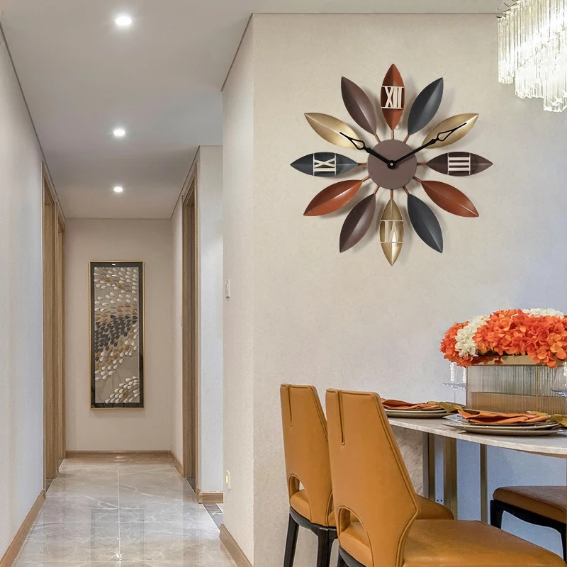Металлические большие 3d настенные часы современный дизайн гостиная ретро