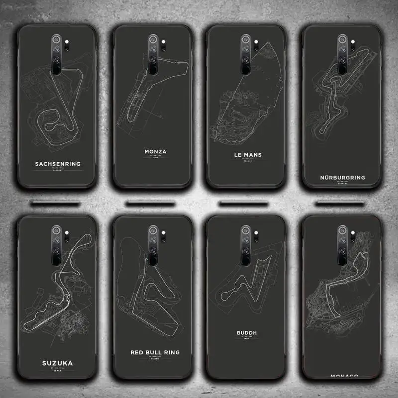

Formula 1 Racing Circuit Phone Case For Redmi 7 8 9 A K20 30 Pro Note 8 9 Pro 9s