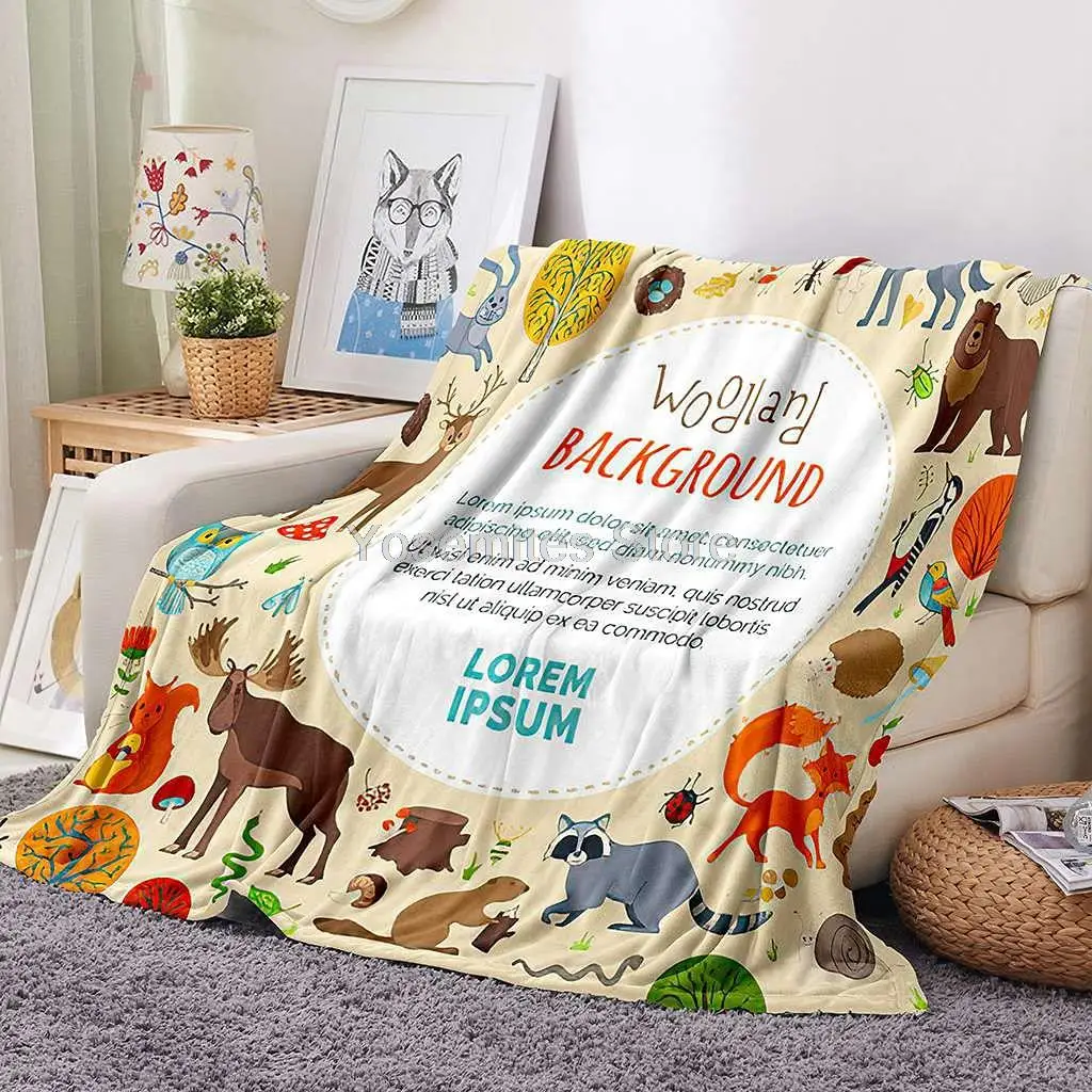 

Bear Moose Deer Blanket,All Season Lightweight Plush and Warm Home Cozy Portable Fuzzy Throw Blankets for Couch Bed Sofa,Woodlan