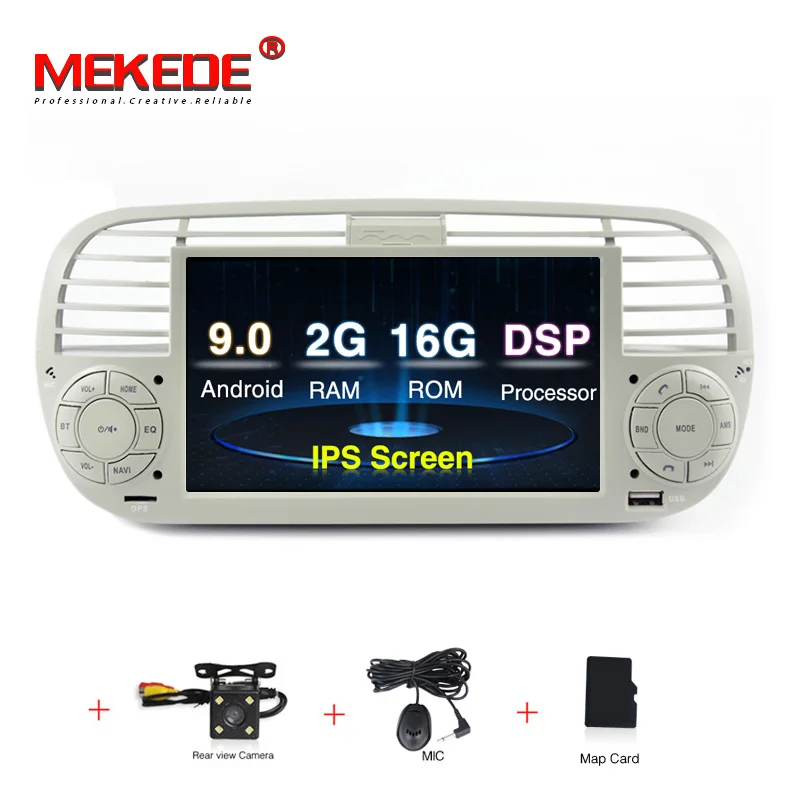 add camera Продукт! ips DSP android 9,1 автомобильный dvd gps навигационный мультимедийный плеер для Fiat 500 2007- с wifi bluetooth carplay DAB - Цвет: add camera