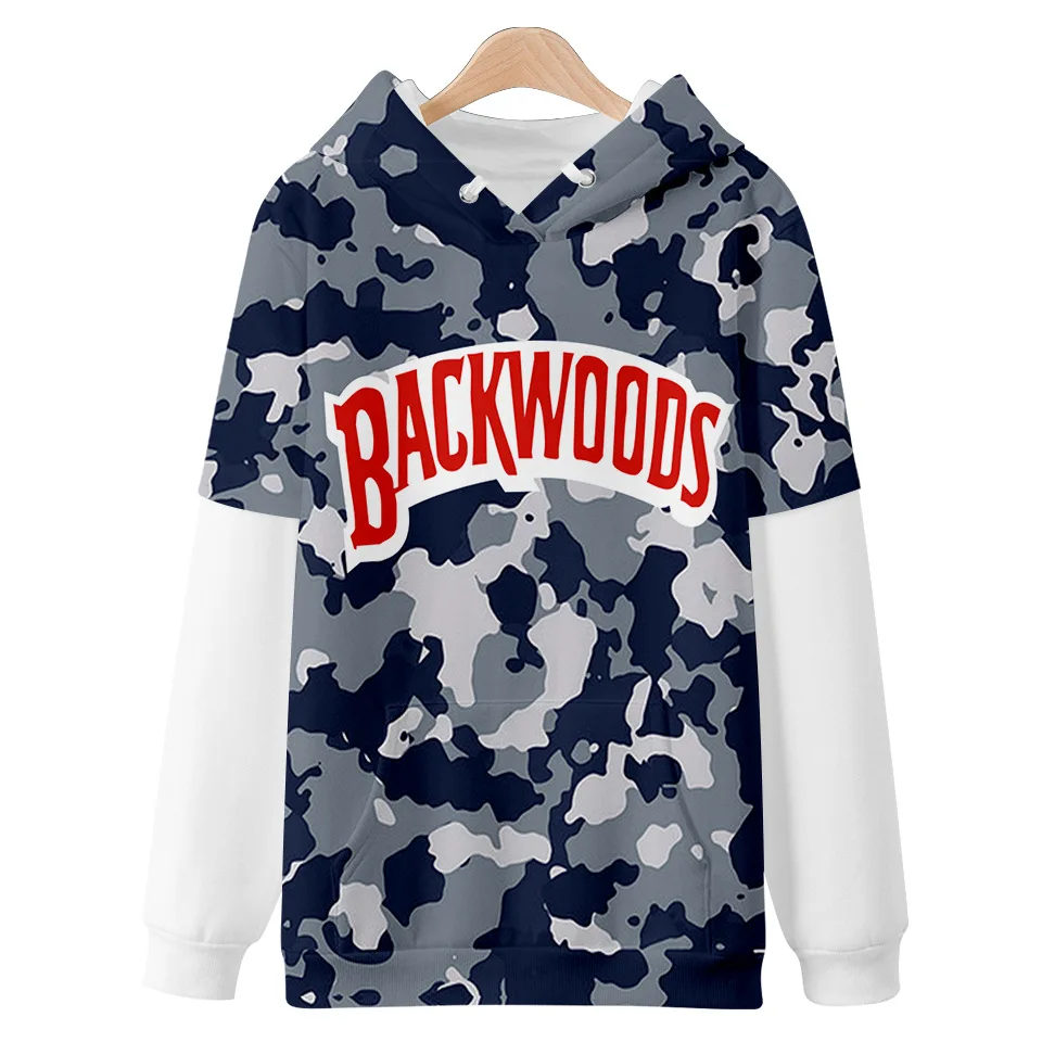 

Personality BACKWOODS Sweatshirt 3D Printed Fake two Hoodies Men/Women Hip hop Harajuku Hooded Sweatshirt Autumn Winter