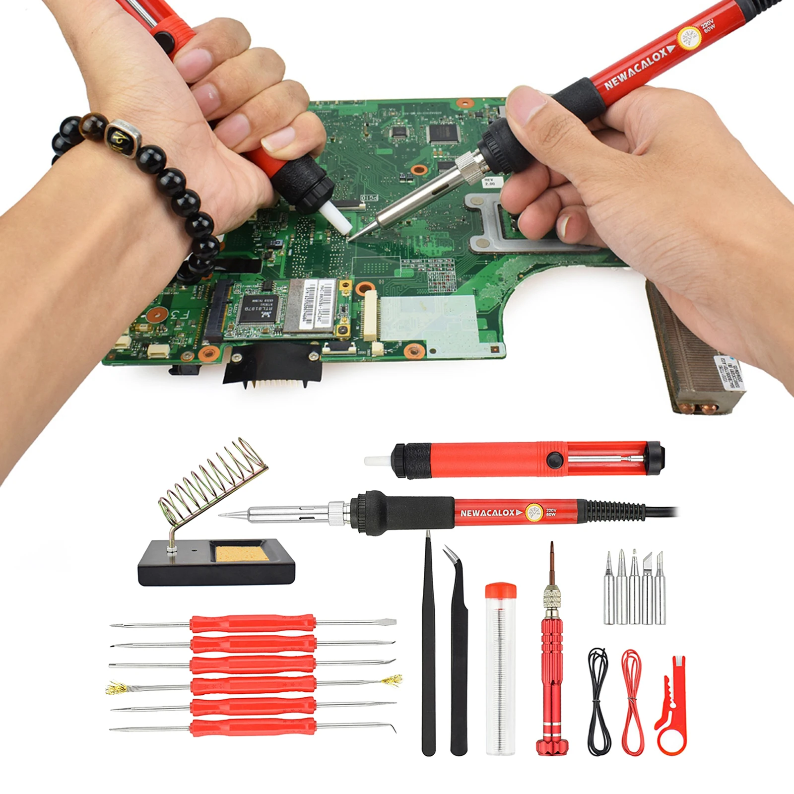 

Soldering Iron Kit 60W 110V Adjustable Temperature Welding Soldering Iron Tool Set