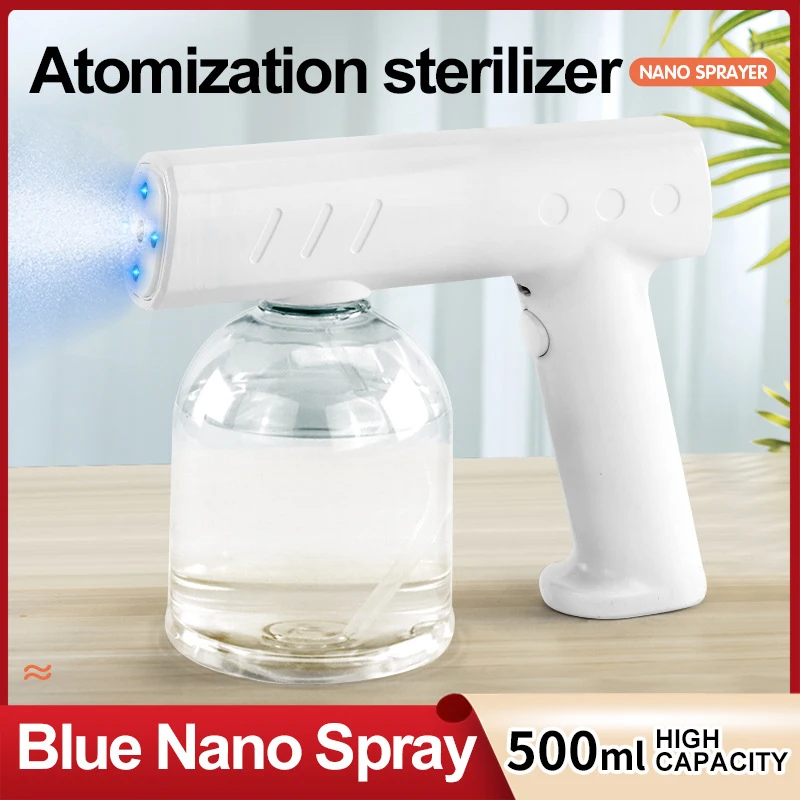 

2021 New 300/500ML Wireless Electric USB Charging Sprayer Blue Light Portable Fogger Machine Hair Nanos Steam Spray Guns