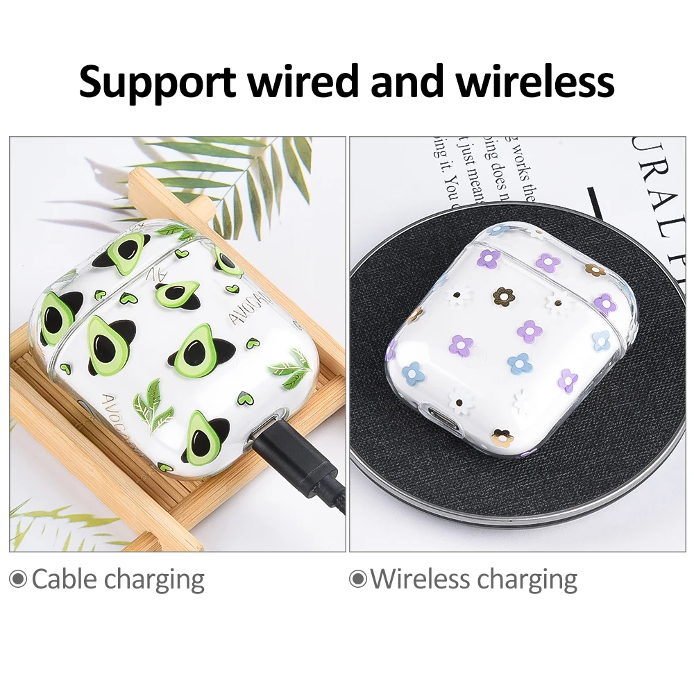 Жесткие прозрачные чехлы для наушников из поликарбоната AirPods 1 2 футляр зарядки