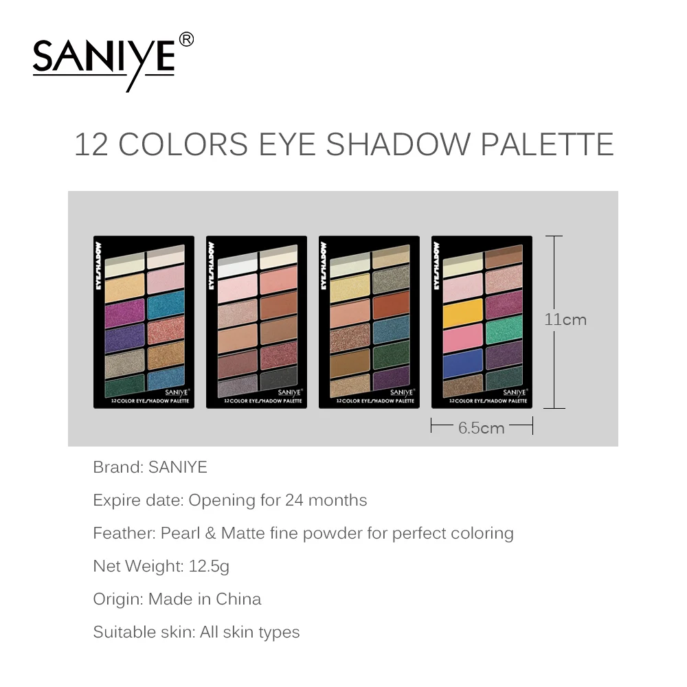 SANIYE тени для век паллат палитра макияж глаз Начинающий матовый перламутровый