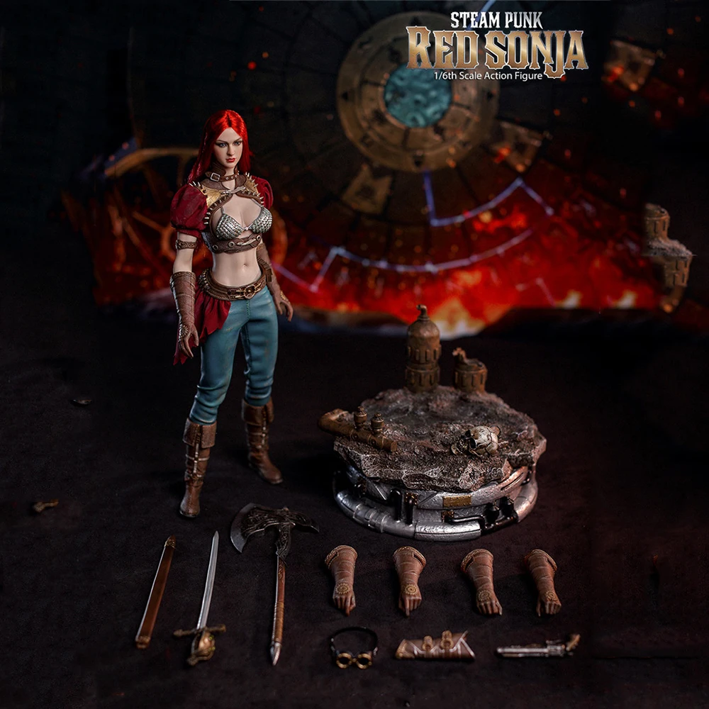 

Collectible PL2019-140 BLeague 1/6 Steam Punk Red Sonja Action Figure Head Body Clothes Weapon Full Set Doll Model for Fans Gift