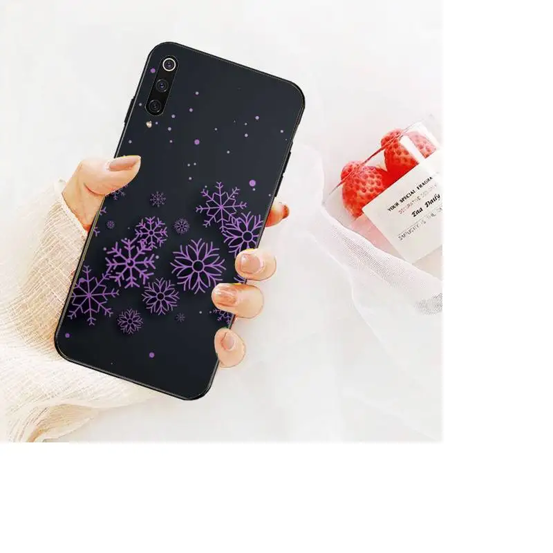 

Christmas Snowflakes Phone Case For Redmi 9A 8A 7 6 6A Note 9 8 8T Pro Max Redmi 9 K20 K30 Pro Black Silicone Soft TPU Case