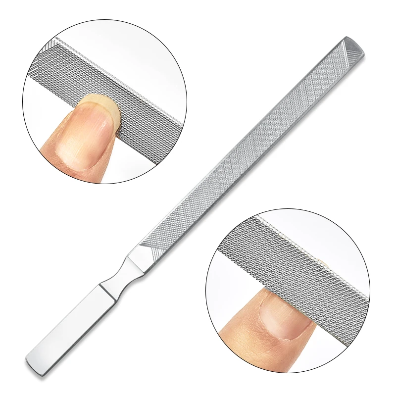 1 шт. двусторонняя пилка для удаления кутикулы из нержавеющей стали|Пилки ногтей
