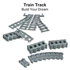 Гибкий поезд, железнодорожный поезда, рельсы, городской стиль, раздвоенный, прямой, изогнутый, развивающие строительные блоки, игрушки для детей, подарки