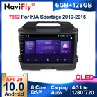 Автомобильный мультимедийный плеер NaviFly 7862, 6 ГБ + 128 ГБ, QLED экран 1280*720, Android 10, для Kia Sportage 3 SL 2010 - 2016
