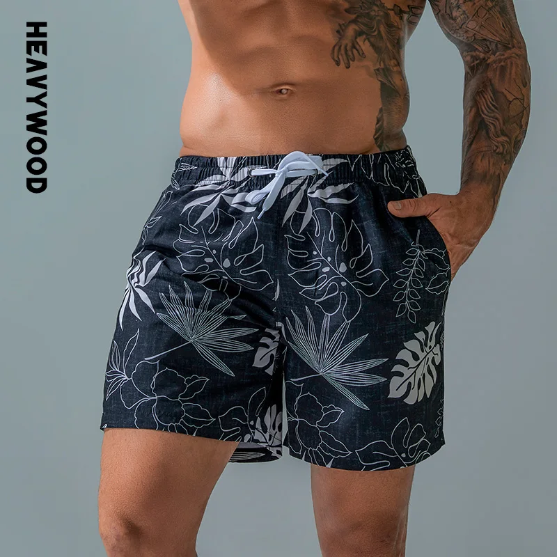 Шорты мужские для плавания с сетчатой подкладкой принтом | Мужская одежда