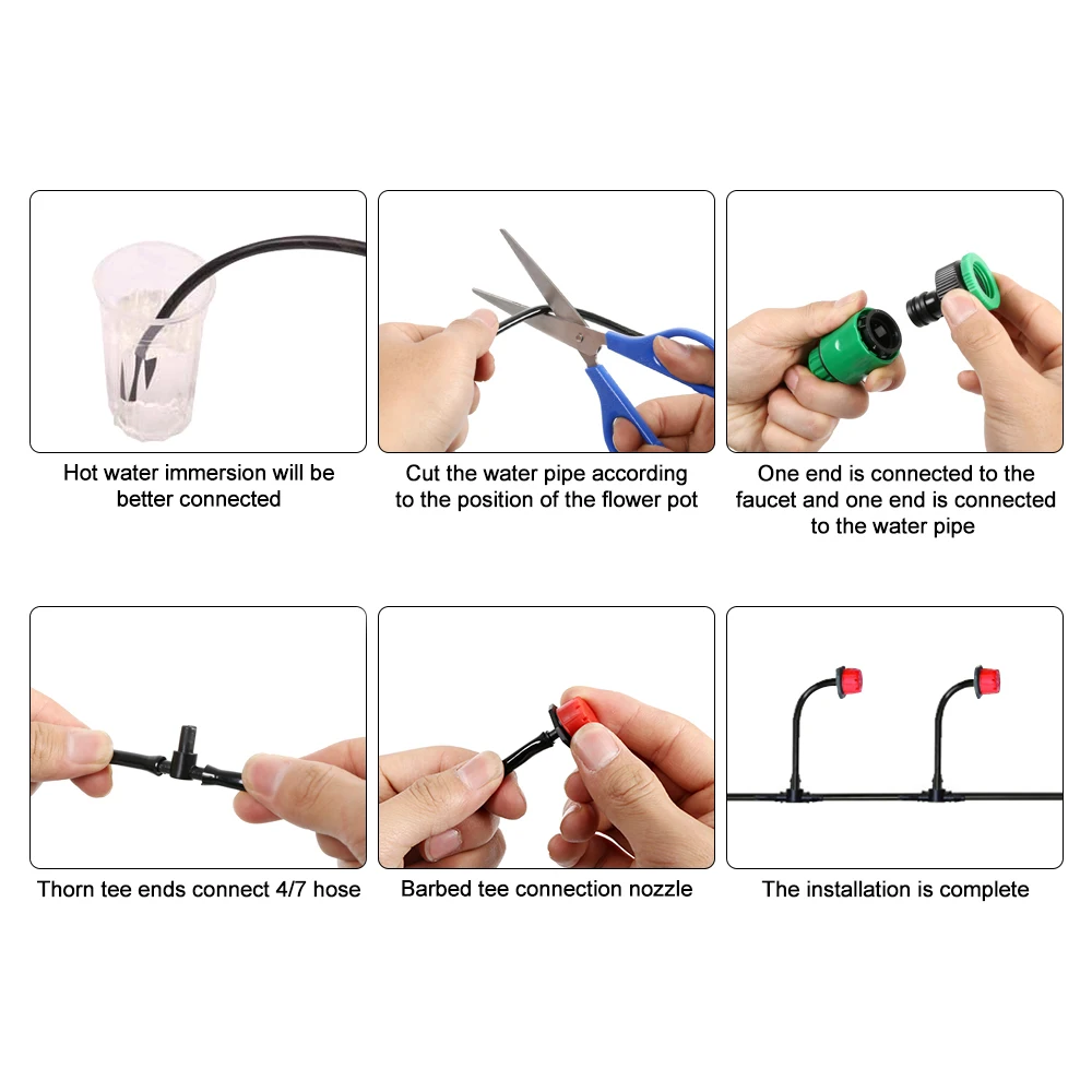 30M Plant Watering Kit Automatic Micro Drip Irrigation System Garden Spray Self Kits with Adjustable Dripper | Дом и сад