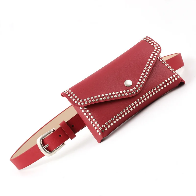 Модная поясная сумка с заклепками для женщин забавная сумочка в стиле панк