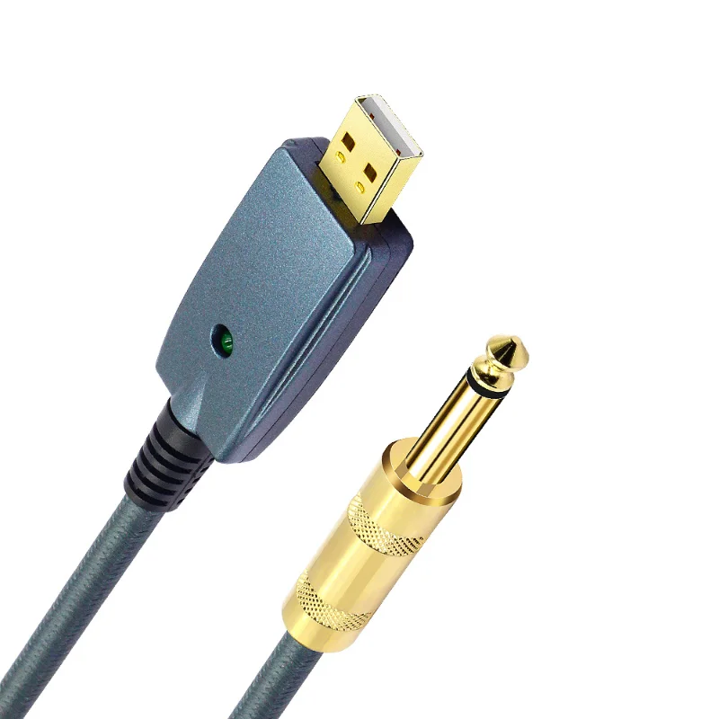 

USB Guitar Cable Guitar Cable Electric Guitar Accessories Guitar Audio Connector Cord Adapter 6.35mm Guitar Cable Interface