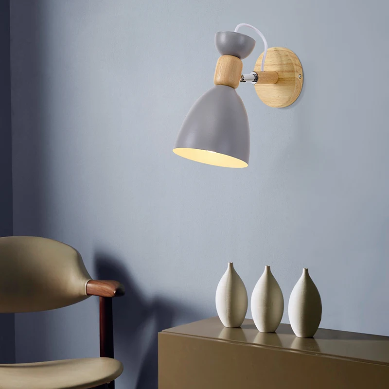 EL Трехцветная деревянная и железная Скандинавская маленькая свежая стильная