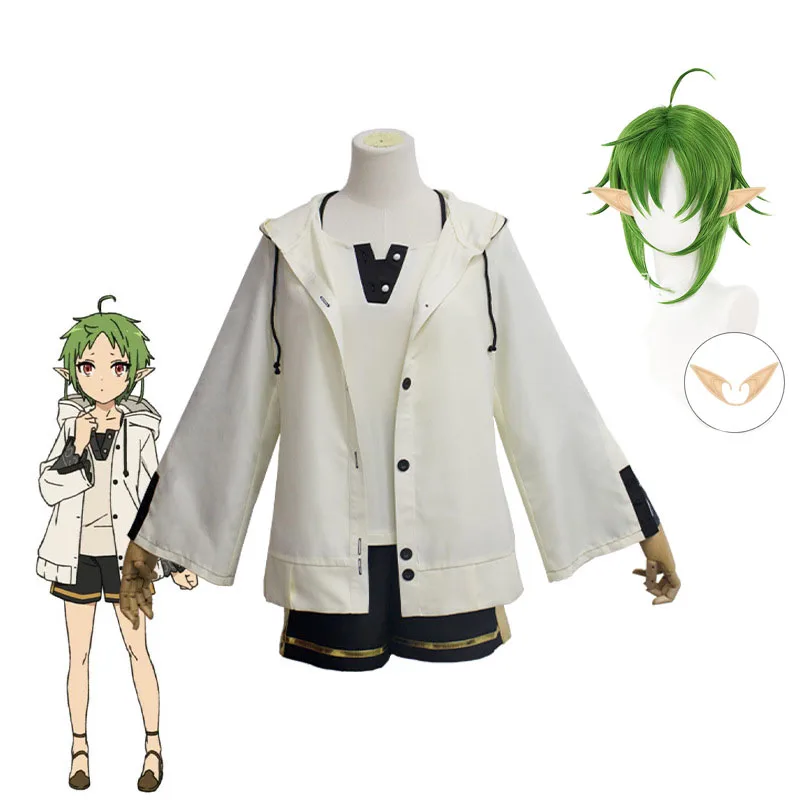 

Anime Jobless Reincarnation Sylphiette/Sylphy Lovely Uniform Cosplay Costume Halloween Party Outfit Dailydress Women wig and ear