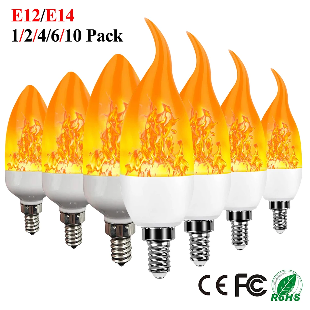 E14 E12 светодиодный Flame мигающая лампа 3 режима светильник ing Творческий