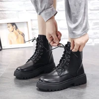 2021 plus size 41 42 women solid ankle booties winter fashion ladies martin booties warm women boots waterproof leather shoes