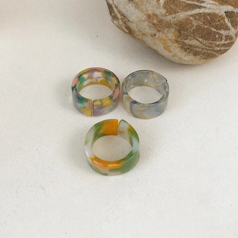 

Party Jewelry Open Ring Colorful Finger Decor Creative Engagement Ring Finger Jewelry Ring Gifts Charm Ring Blooming Resin Rings