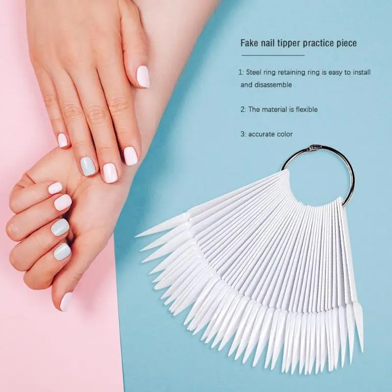 Веерообразное кольцо с острыми ногтями 40 штук металлическое из АБС пластика для