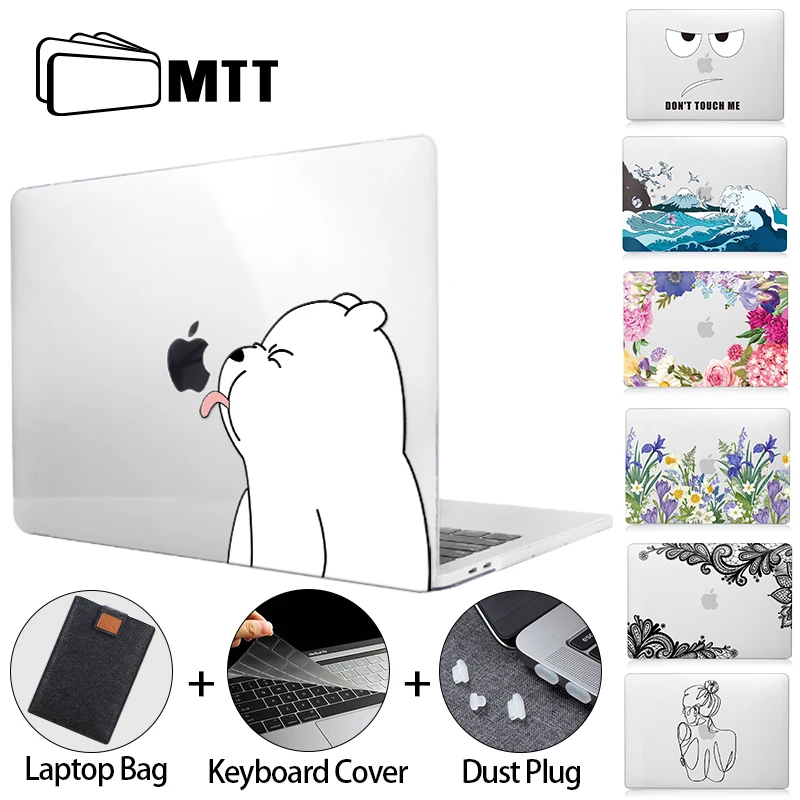Мультяшный чехол MTT Cut для Macbook Air Pro 11 12 13 15 16 прозрачный жесткий с сенсорной