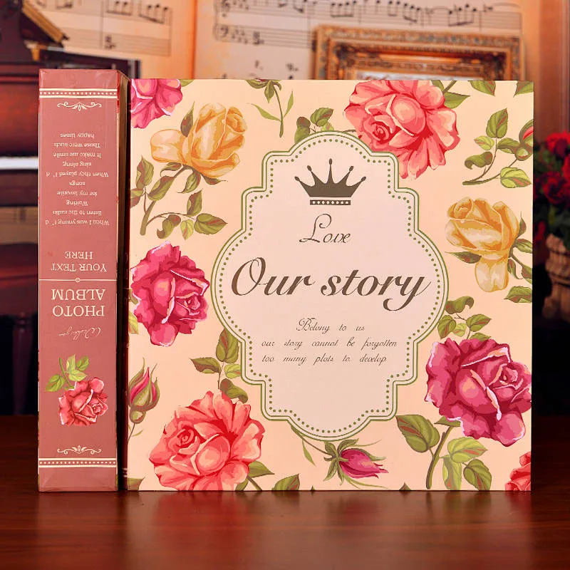 

5/6/7/8 Inch Retro Printed Photo Album 660 Photos Square Interleaf Type Photo Album Children Scrapbook Wedding Memory Book Gift