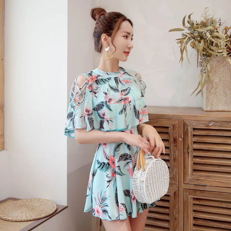 Консервативный воланом Одна деталь костюмы для плавания юбка купальный костюм