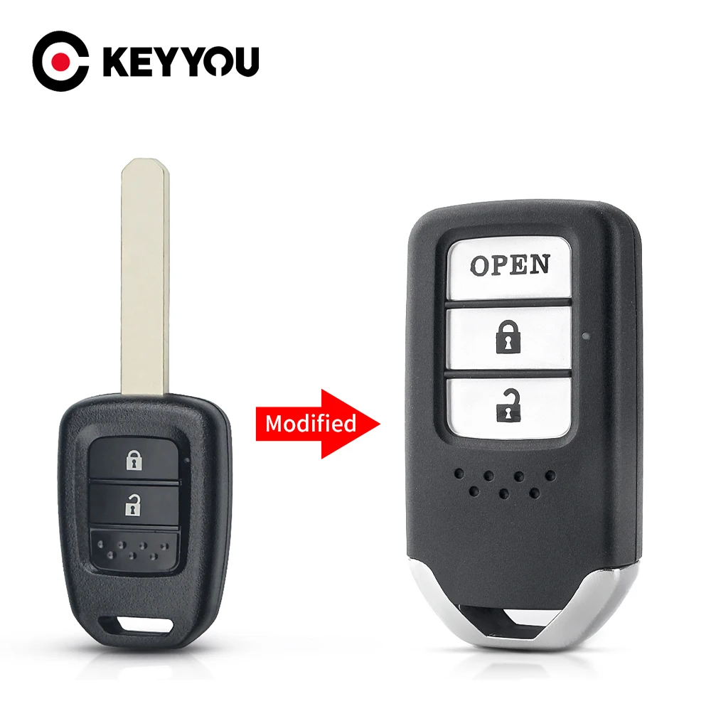 

KEYYOU Fob 2/3 Buttons Modified Filp Remote Key Shell For Honda FIT XRV VEZEL CITY JAZZ CIVIC HRV Folding Car Key Case