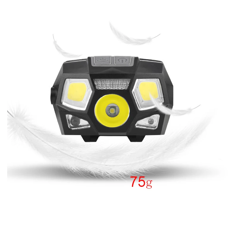 Ультраяркий светодиодный налобный фонарь с датчиком движения мощный