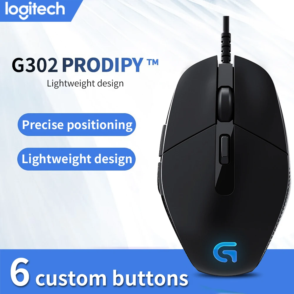 Мышь Logitech G302 Проводная игровая с подсветильник кой Windows 10/8/7 4000DPI|Мыши| |