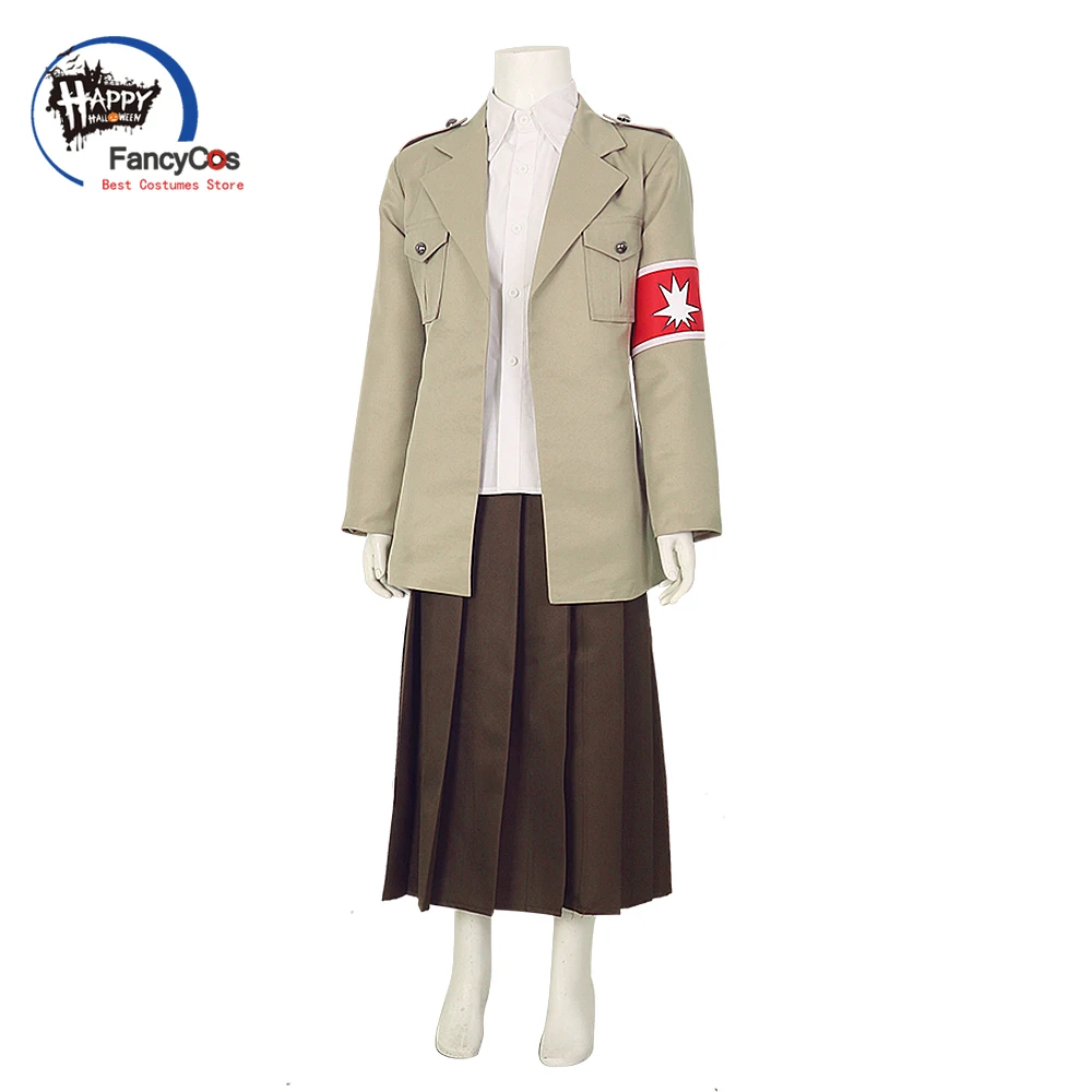 Anime Attack on Titan Jacket Eldian Warrior Unit Pieck Jacket Shingeki No Kyojin Eldian Dress Marley Military Cosplay Costume