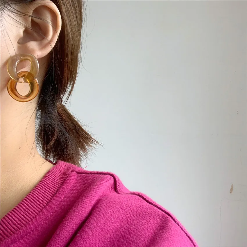 

Coffee Color Resin Earring Caramel Milk Tea Earings For Women Gift Fashion jewelry