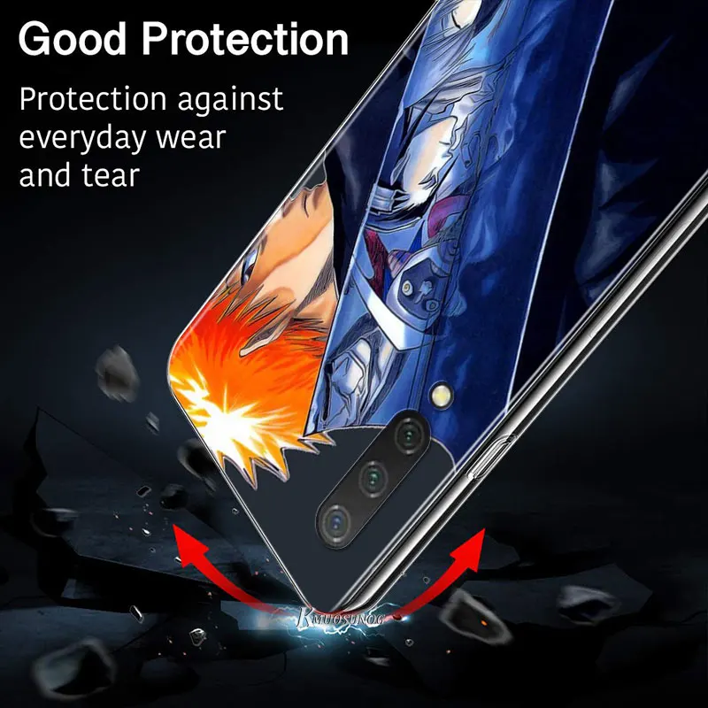 

Anime Kurosaki ichigo bleach for Xiaomi Mi 11 10T Note 10 Ultra 5G 9 9T SE 8 A3 A2 A1 6X Pro Play F1 Lite 5G Soft Phone Case