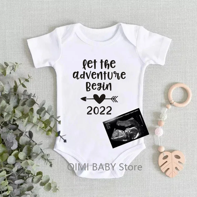 Пусть приключение начнется 2022 беременности объявить Одежда для новорожденных