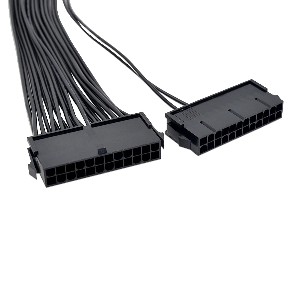 CHIPAL 30 см двойной PSU кабель удлинитель ATX 20 + 4 24Pin источник питания синхронизация